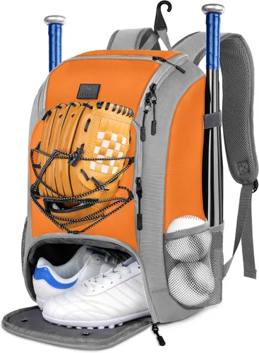 Vista 20 de MATEIN Mochila de Béisbol, Bolsa de Bate de Sóftbol con Compartimento para Zapatos para Jóvenes, Niños y Adultos, Bolsa de Béisbol Ligera con Gancho