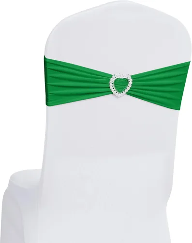 Vista 11 de Paquete de 30 cintas elásticas Howhic de elastano para sillas con lazos, banda de cubierta de silla con hebilla deslizante, lazos elásticos