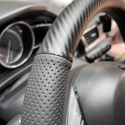 Vista 3 de MEWANT Funda para volante de automóvil para Mazda 3 2014-2016 Mazda 6 2014-2016 Mazda 2 2015-2017 CX-3 2016-2017 CX-5 2013-2016 para Scion iA 2016