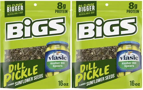 Vista 8 de BIGS Semillas de girasol, sabor a pepinillo de eneldo Vlasic, 16 oz.