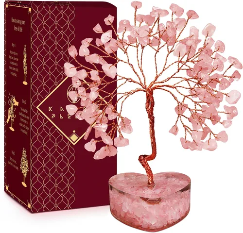 Vista 43 de Árbol de la vida de cristal para decoración del hogar y la oficina, regalos para mujeres, piedras curativas de amazonita de chakra, árbol bonsái