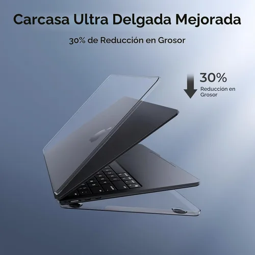 Vista 2 de EooCoo - Funda para MacBook Air de 15 pulgadas M5 M4 M3 M2 2026-2023, color negro cristal Easy to Install, Sturdy, Plastic Hard Shell Case &