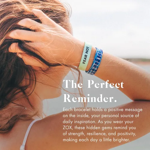 Vista 5 de ZOX Pulseras banda elástica con afirmaciones motivacionales y hermosas obras de arte, gran regalo para hombres y mujeres de todas las edades