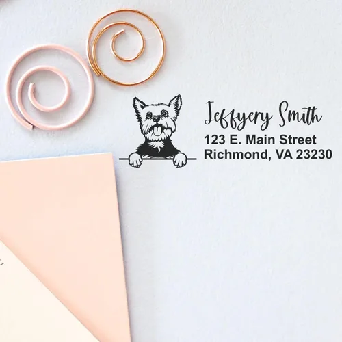 Vista 25 de American Bulldog Stamp Duo, Custom Return Address for Dog Lovers, Personalized Mail Mark for Letters and Cards
