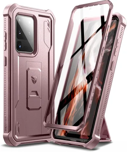 Vista 11 de Dexnor Funda de cuerpo completo para Samsung Galaxy S20 Ultra de 6.9 pulgadas, protector de pantalla y soporte integrados, protección de grado
