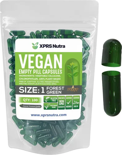 Vista 7 de XPRS Nutra Cápsulas vacías tamaño 1 – 100 cápsulas veganas vacías – Pastillas vegetarianas – Relleno de cápsulas vegetales DIY – Pastillas vegetales