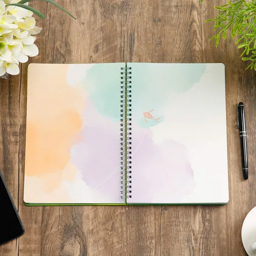 Vista 5 de SIIXU Cuaderno de diario en blanco colorido, diario personal de tapa dura sin líneas para escribir para mujeres y niñas, bonito bloc de notas