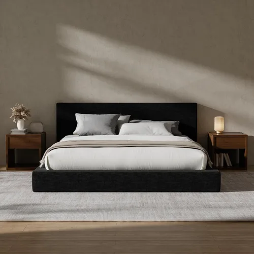 Vista 20 de RECCI Cloud - Base de cama Queen tapizada con cabecero, plataforma acolchada de espuma de 5 pulgadas, sin somier, fácil montaje (crema)