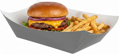 Vista 60 de Restaurantware -Bio Tek - Bandejas de alimentos de 2 onzas, 400 bandejas de papel desechables para alimentos, resistentes, a prueba de grasa, botes