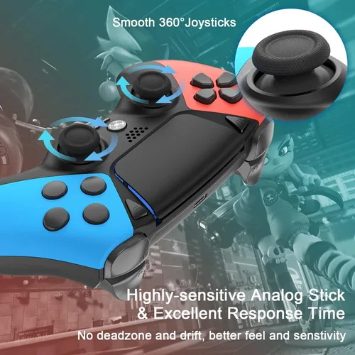 Vista 6 de Wiv77 Controller for PS4 Controller,Gaming Controller for Playstation 4 Controller,Control Ps4 with Motion SensorJoysticksRapid Fire2 Back