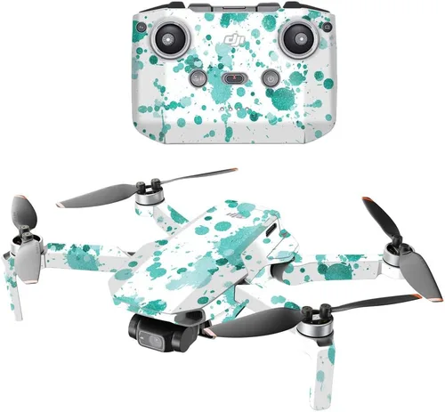 Vista 7 de MightySkins Glitter brillante compatible con DJI Mini 2 Dron portátil - Negro abstracto Acabado de purpurina protector, duradero de alto brillo