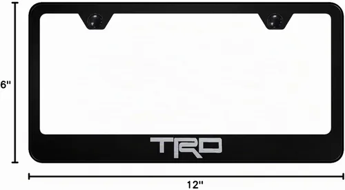 Vista 5 de Au-TOMOTIVE GOLD Marco de matrícula grabado con láser para Toyota TRD (negro)