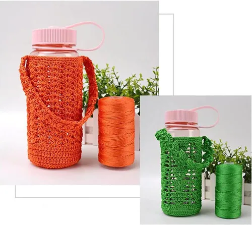 Vista 4 de 3 rollos de cuerda de macramé de 0.059 pulgadas, 3.53 oz/madeja de un solo hilo de cáñamo de color hielo, hilo de macramé para tejer, ganchillo
