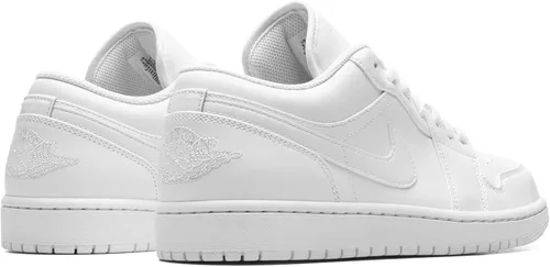 Vista 3 de Jordan Air Jordan 1 Low 553558 136 para hombre, talla 9.5 blancoblanco-blanco, BlancoBlanco-blanco