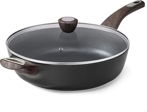 Vista 2 de SENSARTE Sartén antiadherente con tapa, sartén de 12 pulgadas, sartén antiadherente de 5 cuartos con tapa, sartén de inducción, sartén saludable