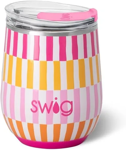 Vista 27 de Swig Life Vaso de vino de 12 onzas con tapa, acero inoxidable, apto para lavavajillas, portátil, triple aislamiento (todos los americanos)
