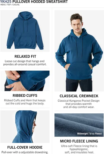 Vista 3 de TSLA - Sudadera con capucha deportiva de alto rendimiento de vellón para hombre, mezcla de algodón