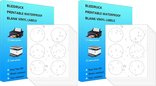 Vista 8 de 150 calcomanías circulares redondas de 3 pulgadas, 25 hojas, impermeables, color blanco mate, redondas, calcomanías de vinilo de papel se seca