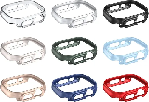 Vista 9 de Funda rígida de policarbonato compatible con Apple Watch Ultra 3/2/1 de 1.732 pulgadas, resistente a impactos, a prueba de golpes, con borde