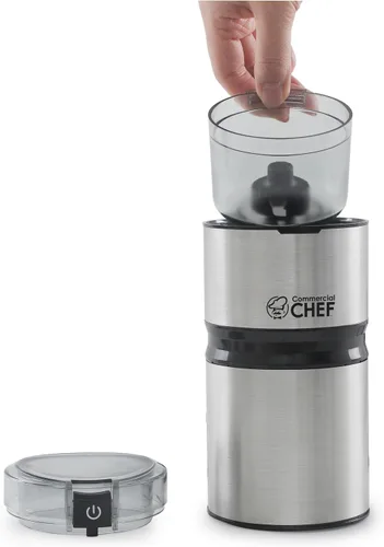 Vista 8 de Molinillo de café eléctrico para especias, molinillo de cuchillas de acero inoxidable para semillas de granos de café, nueces, especias, hierbas