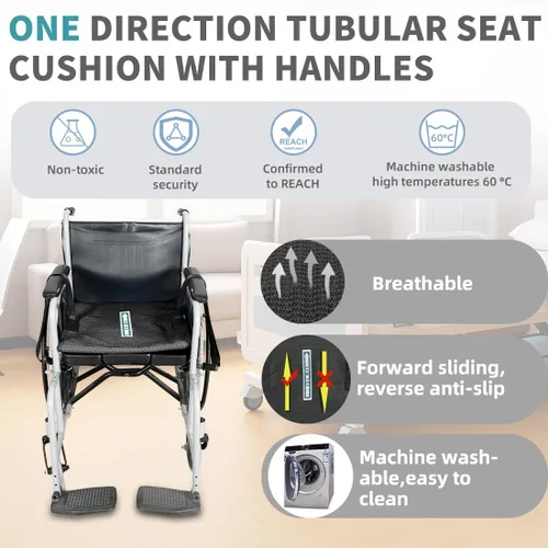 Vista 5 de Cojín tubular unidireccional de asiento deslizante con asas, almohadilla antideslizante para prevención de caídas para ancianos o discapacitados