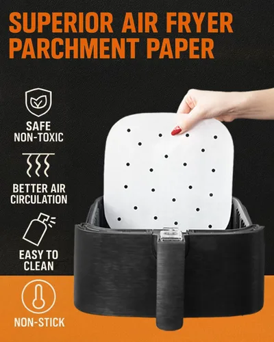 Vista 5 de Hojas de papel de pergamino para freidora de aire, cuadrados pequeños de papel para hornear compatibles con Ninja, Cosori, Instant Pot, Gowise