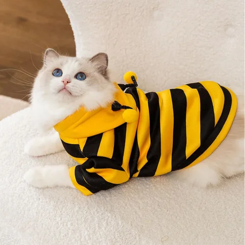 Vista 8 de DENTRUN Sphynx - Suéter de gato, divertido disfraz de abeja y ropa cálida transpirable