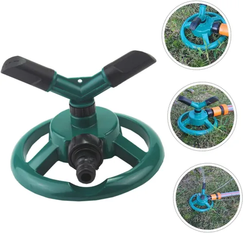 Vista 5 de Rociador giratorio automático para césped con base estable Sistema de riego sobre el suelo para riego de jardín y césped, cabezal de rociador