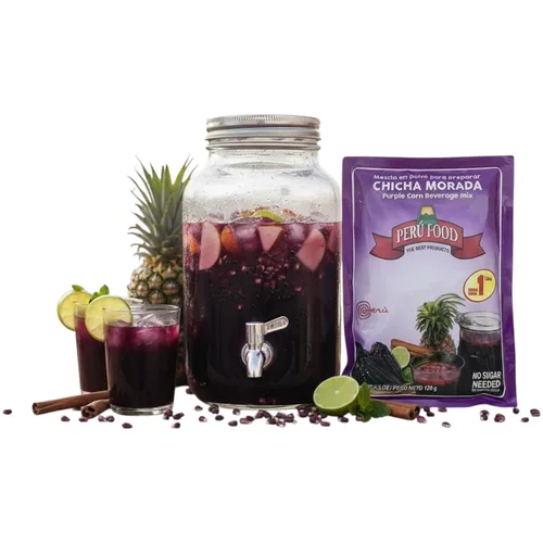 Vista 2 de Peru Food Chicha Morada - Mezcla de bebidas de maíz morado de 4.2 onzas, paquete de 2