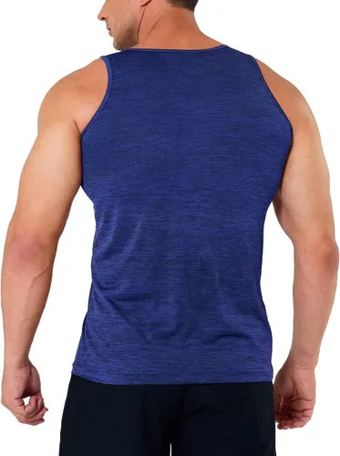 Vista 2 de MAGCOMSEN Camisetas sin mangas para hombre, de secado rápido, para entrenamiento, gimnasio, musculación, camiseta atlética para culturismo