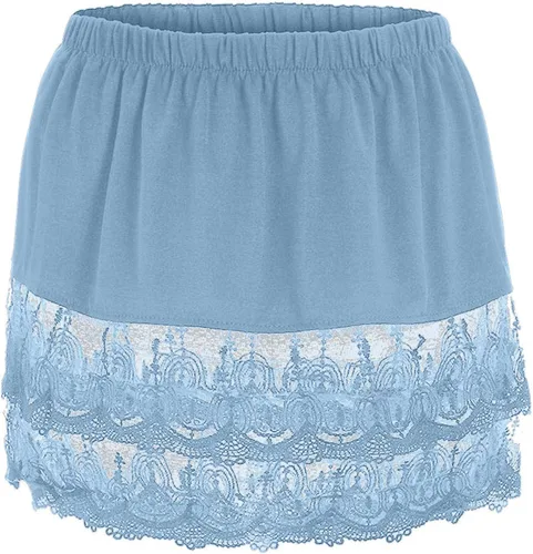Vista 6 de Extensor de camisa para mujer, con capas ajustables, parte superior falsa, minifalda de barrido inferior, extensores de vestido de encaje, medio