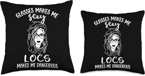 Vista 3 de Locs Afro Dreadlocks Love Beauty Hair Locs Make me Dangerous Afro Hair Black American African Girl Throw Pillow, 16x16, Multicolor