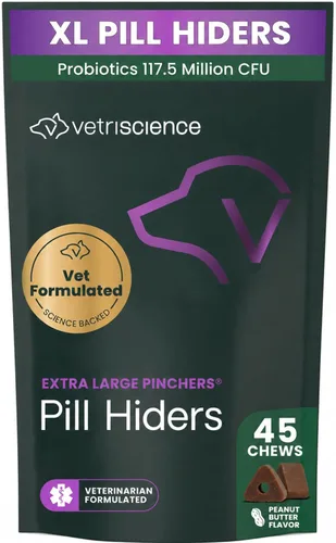 Vista 12 de VetriScience Pinchers extra grandes, píldoras masticables no grasosas con probióticos para perros, píldoras de disfraz, cápsulas y tabletas, salud