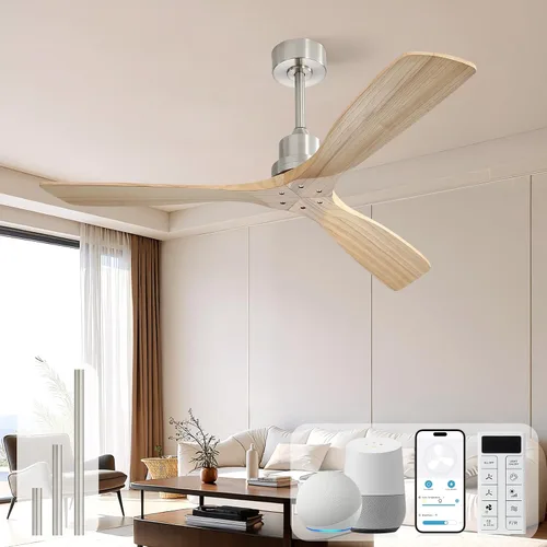 Vista 19 de Sofucor Ventilador de techo de 52 pulgadas con control remoto de luces, 3 postes para ventilador de techo interior y exterior con control remoto