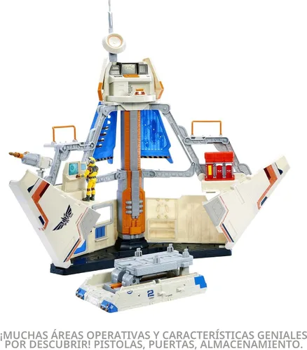 Vista 5 de Mattel Disney Pixar Lightyear Playset con figura de acción Buzz Lightyear y rampa de lanzamiento de vehículos y sonidos, base de comando estrella