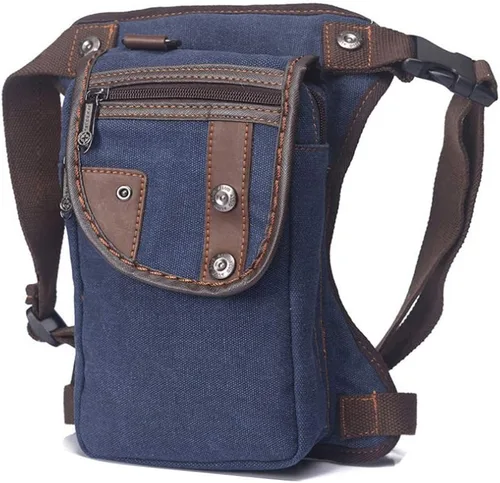 Vista 32 de Canvas Drop Leg Bag Outdoor Waist Pack for Men Women Tactical Military Motorcycle Bike Cycling Multi-Pocket Waist Fanny Pouch Travel Hiking Climbing