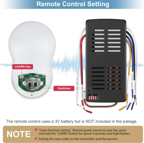 Vista 3 de Hunter - Kit de control remoto para ventilador de techo, compatible con Alexa, Google Assistant y la aplicación Smart Life