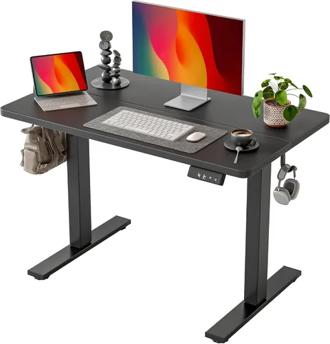 Vista 12 de TIQLAB Escritorio de pie eléctrico ajustable de altura de 48 x 24 pulgadas Arce