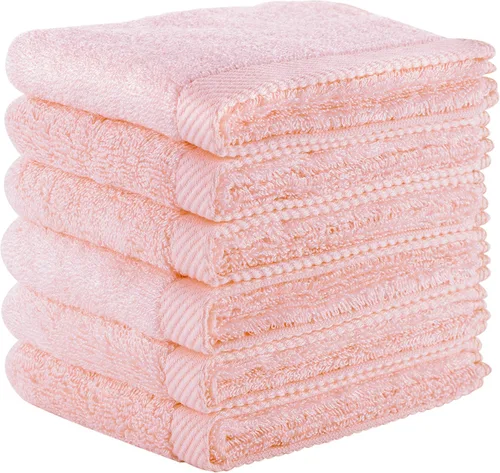 Vista 11 de Mother-Earth Paquete de 6 paños de baño de 12 x 12 pulgadas, toallas faciales suaves y absorbentes, paños de lavado de secado rápido para pieles