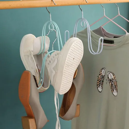 Vista 3 de Ganchos para colgar zapatos, estante de almacenamiento de zapatos adecuado para zapatos de baloncesto, zapatos de fútbol, zapatos de cuero, zapatos