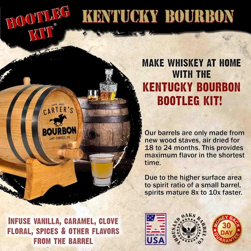 Vista 2 de Kit personalizado para hacer whisky bourbon de Kentucky (1 litro) – Age Spirits in an Oak Barrel Co. (B821)