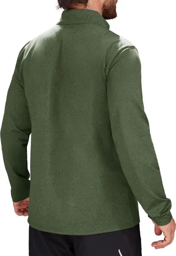 Vista 57 de MAGCOMSEN Sudadera de golf de manga larga con forro polar para hombre, con cremallera de 1/4, térmica, para correr