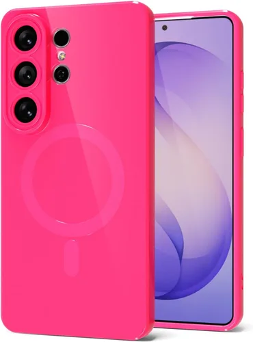 Vista 54 de Svanove Funda magnética de silicona para Samsung Galaxy S22, compatible con Magsafe, bonita funda para mujer, goma de gelatina brillante delgada