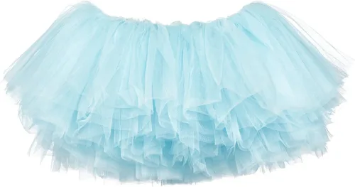 Vista 10 de Falda de ballet, tutu de tul corto en 10 capas para niñas (talla 4 -10 años), por My Lello Agua