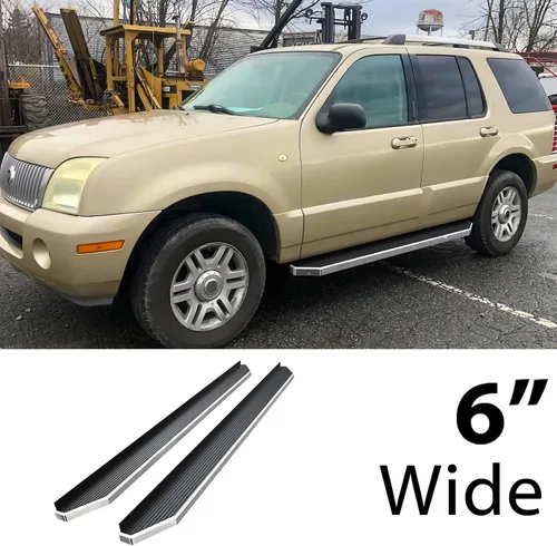Vista 2 de HD Ridez Estribo de estilo plano de 6 pulgadas pulido compatible con Ford Explorer Mercury Mountaineer 2002-2005 4 puertas