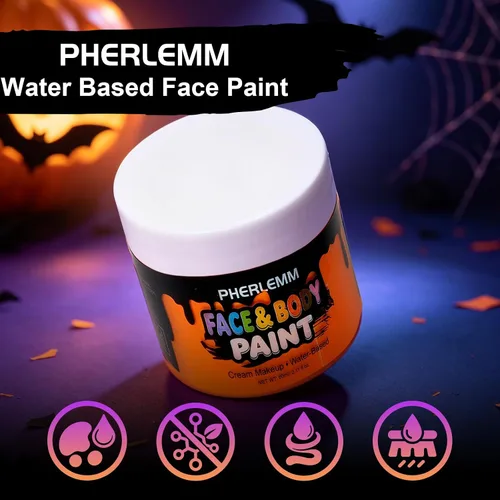 Vista 4 de Pintura blanca del cuerpo de la cara 2 fl oz, pintura a base de Blanco