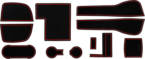 Vista 6 de CupHolderHero para VW Golf R 2015-2019 - Juego de portavasos (borde negro)