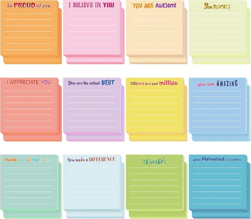 Vista 21 de Yinder 12 notas adhesivas inspiradoras, bonitas notas adhesivas motivacionales, regalos de agradecimiento a los empleados, a granel para profesores