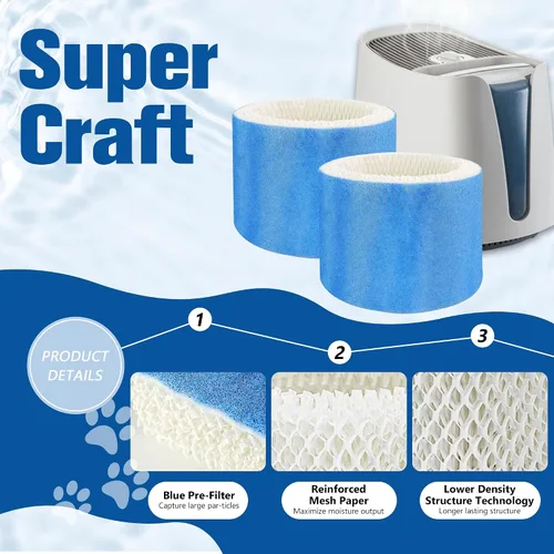 Vista 3 de Funmit - Filtros de repuesto para humidificador Honeywell HAC-504 HAC-504AW y filtro A de Honeywell, reemplazo para humidificadores Honeywell Azul