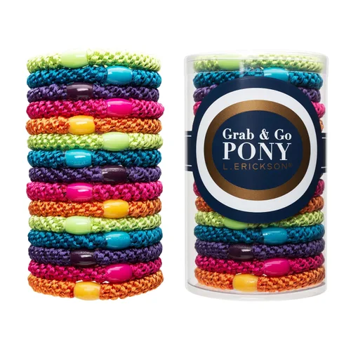 Vista 15 de L. Erickson Lazos para el cabello grueso, paquete de 15 tubos para poni Grab & Go - Bandas sin arrugas sin daños con fuerte sujeción para mujeres